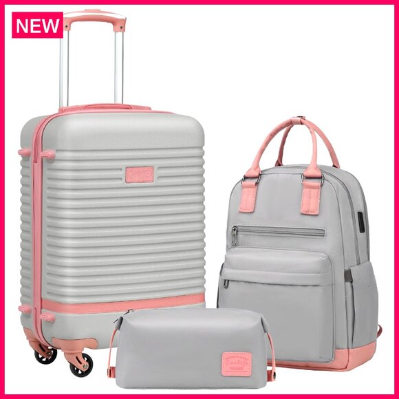 3-Piece Hardshell Luggage Set with TSA Lock, Spinner Wheels, Lightweight